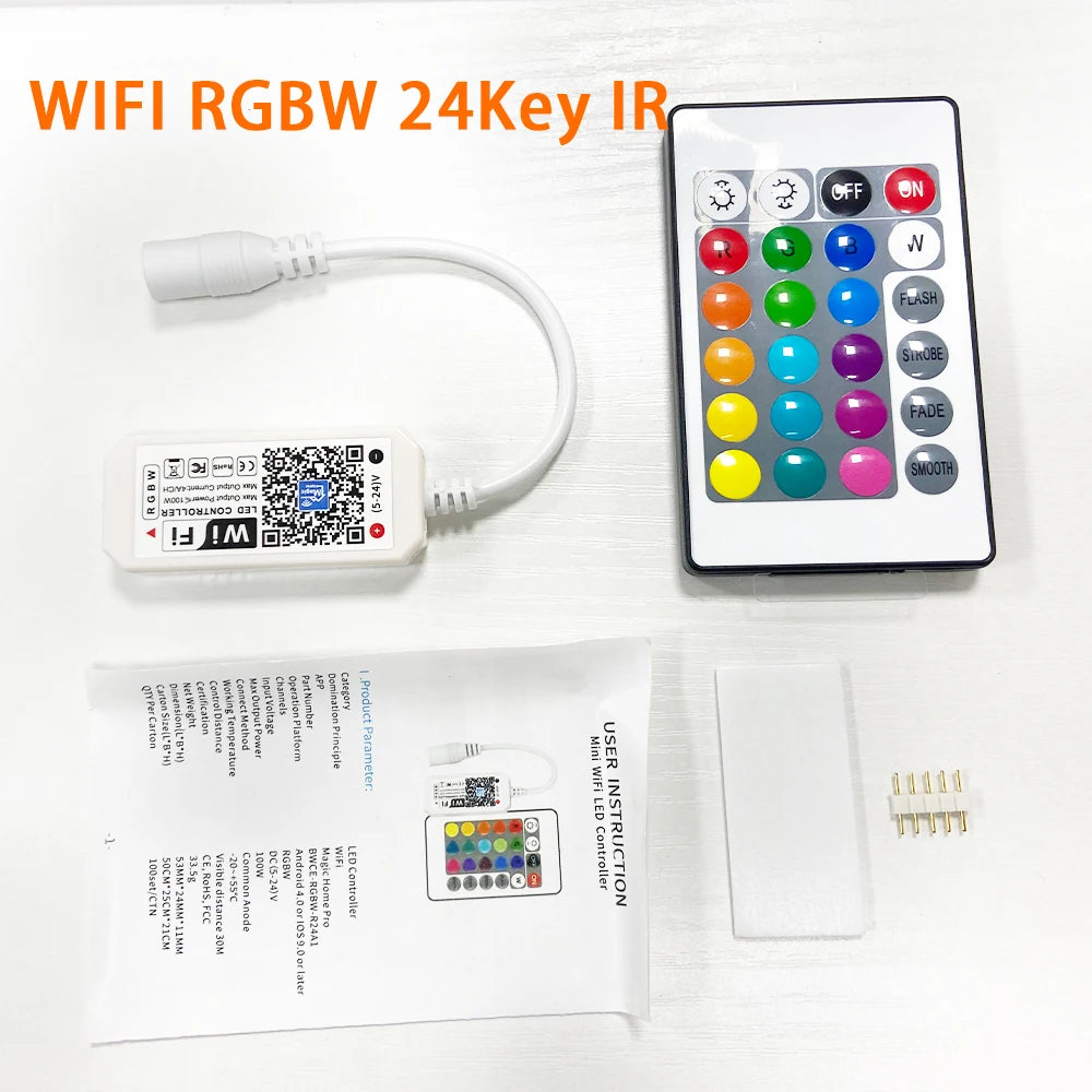 RGB WiFi LED Strip Light Bluetooth IR Controller DC 5V 12V 24V For Panel Timing Function Android IOS APP Google Magic Home