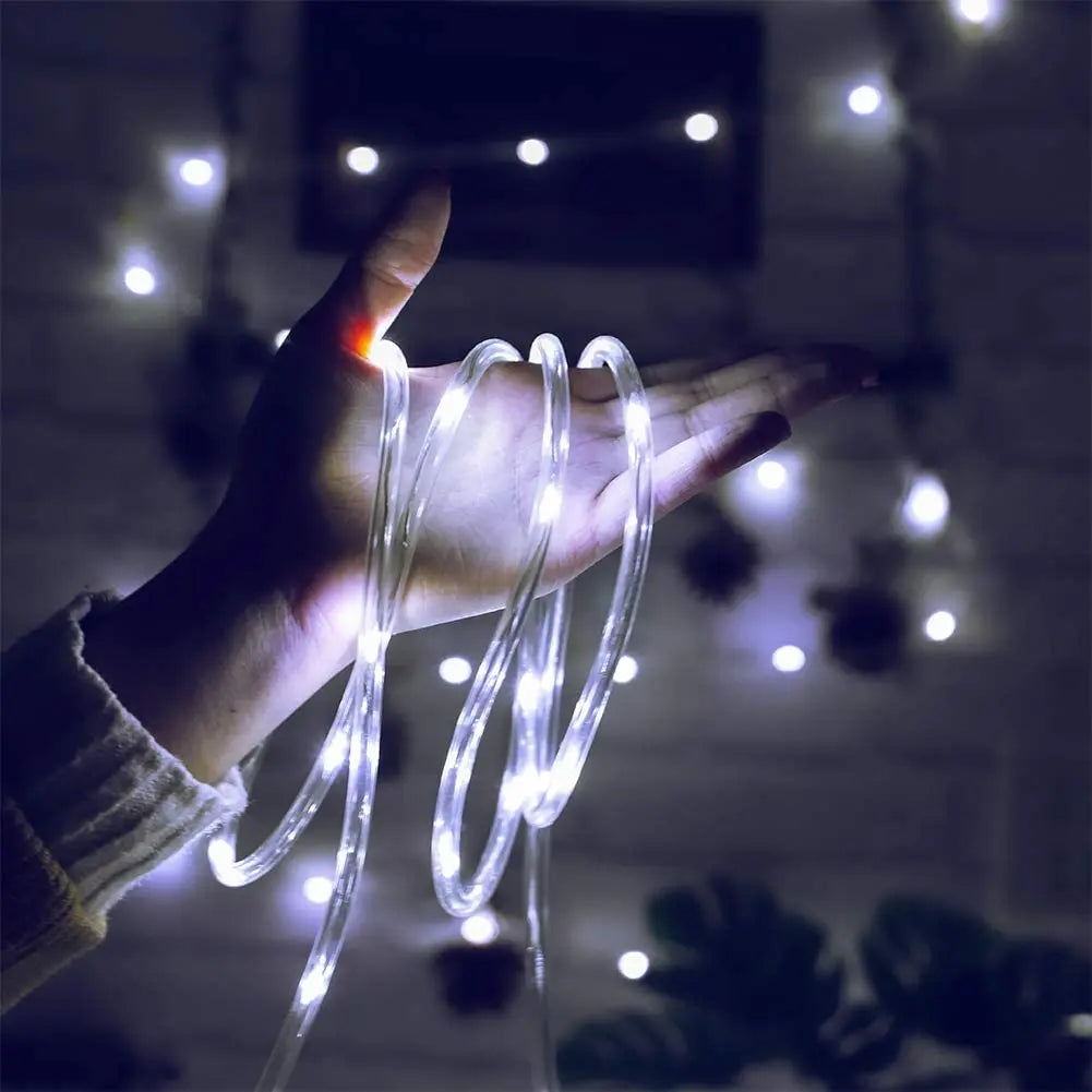 LED Rope Lights Outdoor String Light Battery Powered With Remote Controller 10/15M New Year 2024 Fairy Lights Waterproof Garland