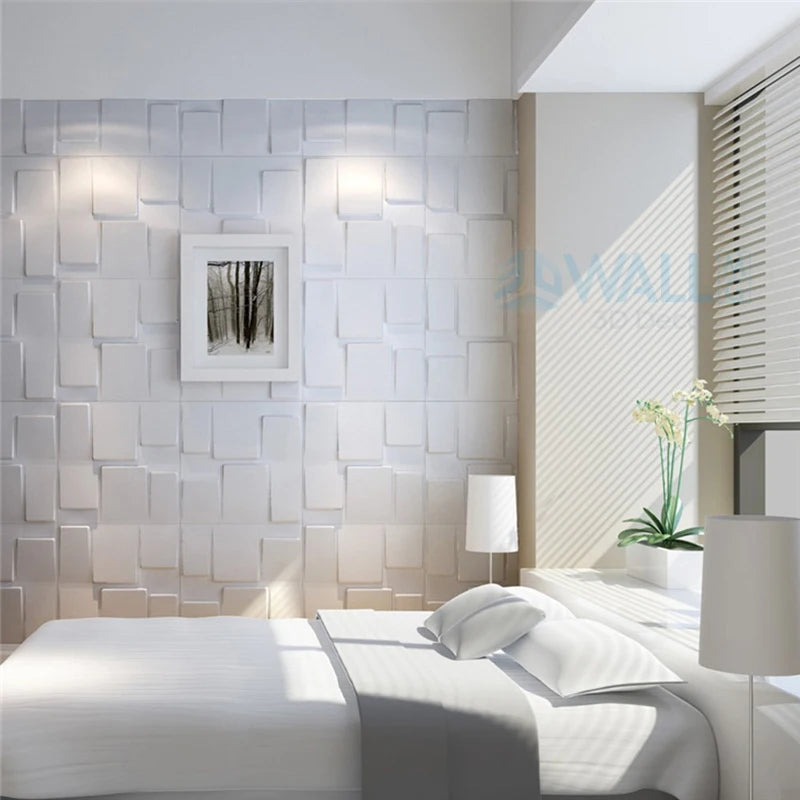 12 Pcs Super 3D Art Wall Panel PVC Waterproof renovation 3D wall sticker Tile Decor Diamond Design DIY Home Decor11.81''x11.81''