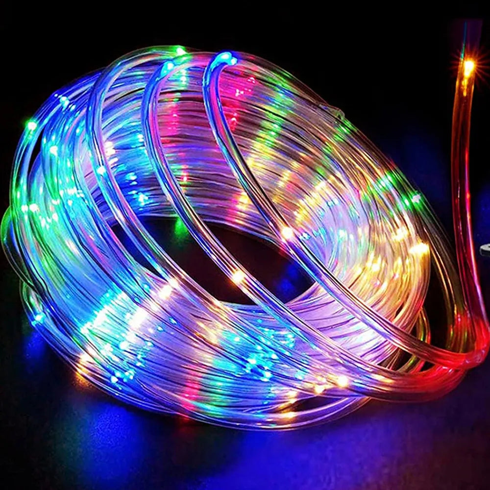 LED Rope Lights Outdoor String Light Battery Powered With Remote Controller 10/15M New Year 2024 Fairy Lights Waterproof Garland