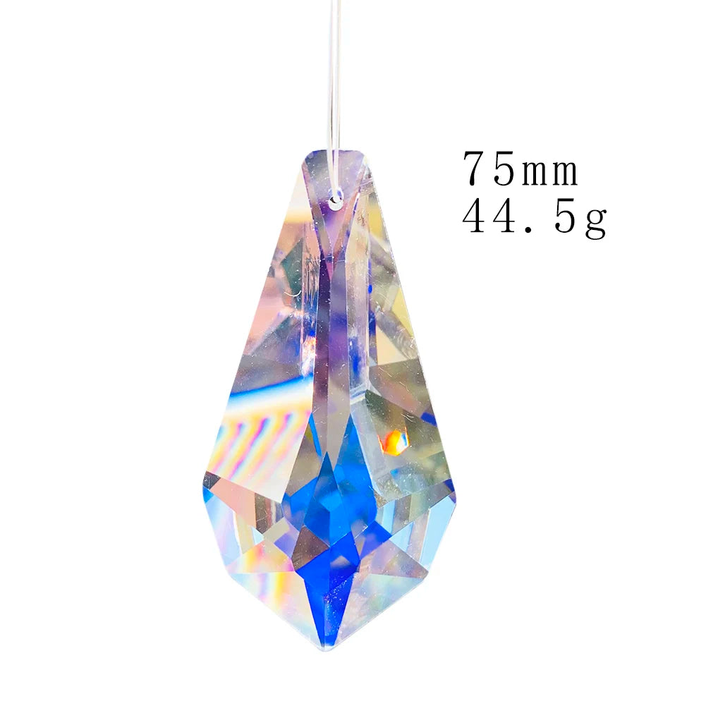 75mm K9 Faceted Arrow Rainbow Crystal Prisms Pendant Sun Catcher Chandelier Parts Wedding Party Curtain Christmas Hanging Decor