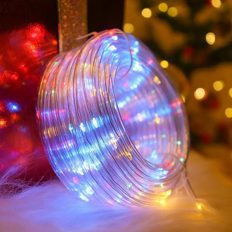 LED Rope Lights Outdoor String Light Battery Powered With Remote Controller 10/15M New Year 2024 Fairy Lights Waterproof Garland