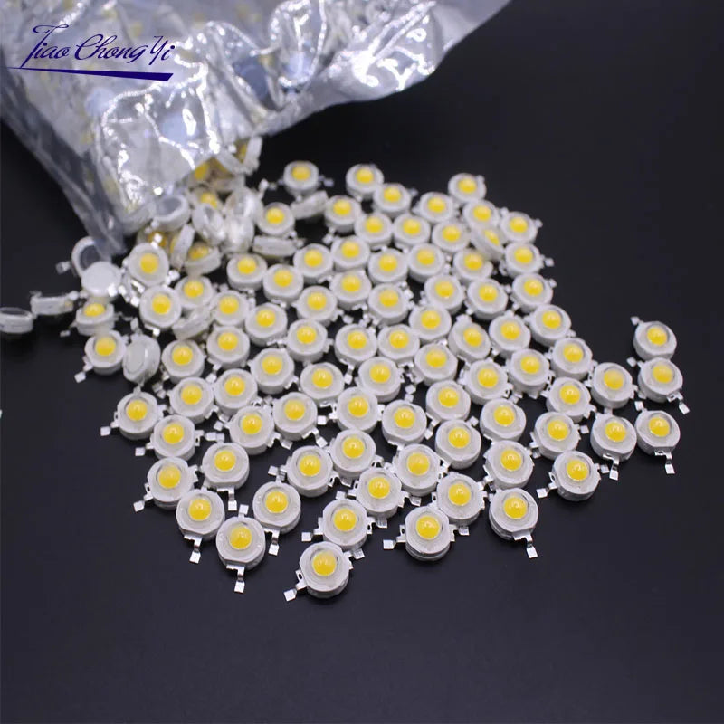 10-1000Pcs LED COB Lamp Chip 1W 3W 3.2-3.6V Input 100-220LM Mini LED Bulb Diode SMD For DIY LED Floodlight Spotlight Downlight