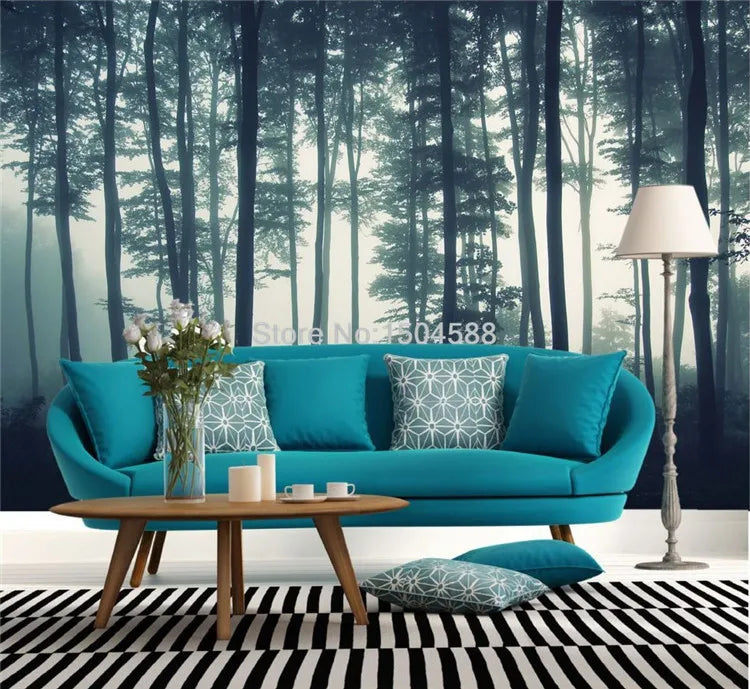 Custom Photo Wallpaper 3D Natural Forest Tree Wall Mural Living Room TV Sofa Bedroom Wall Painting Nature Landscape Wall Paper