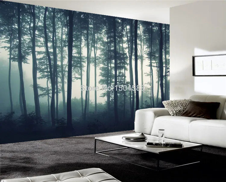 Custom Photo Wallpaper 3D Natural Forest Tree Wall Mural Living Room TV Sofa Bedroom Wall Painting Nature Landscape Wall Paper