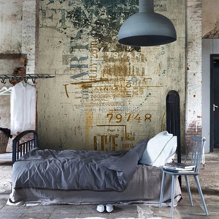 Customized Size 3D Retro Graffiti Dilapidated Wall Photo Mural Wallpaper for Bedroom Living Room Background Non-woven Wall Paper