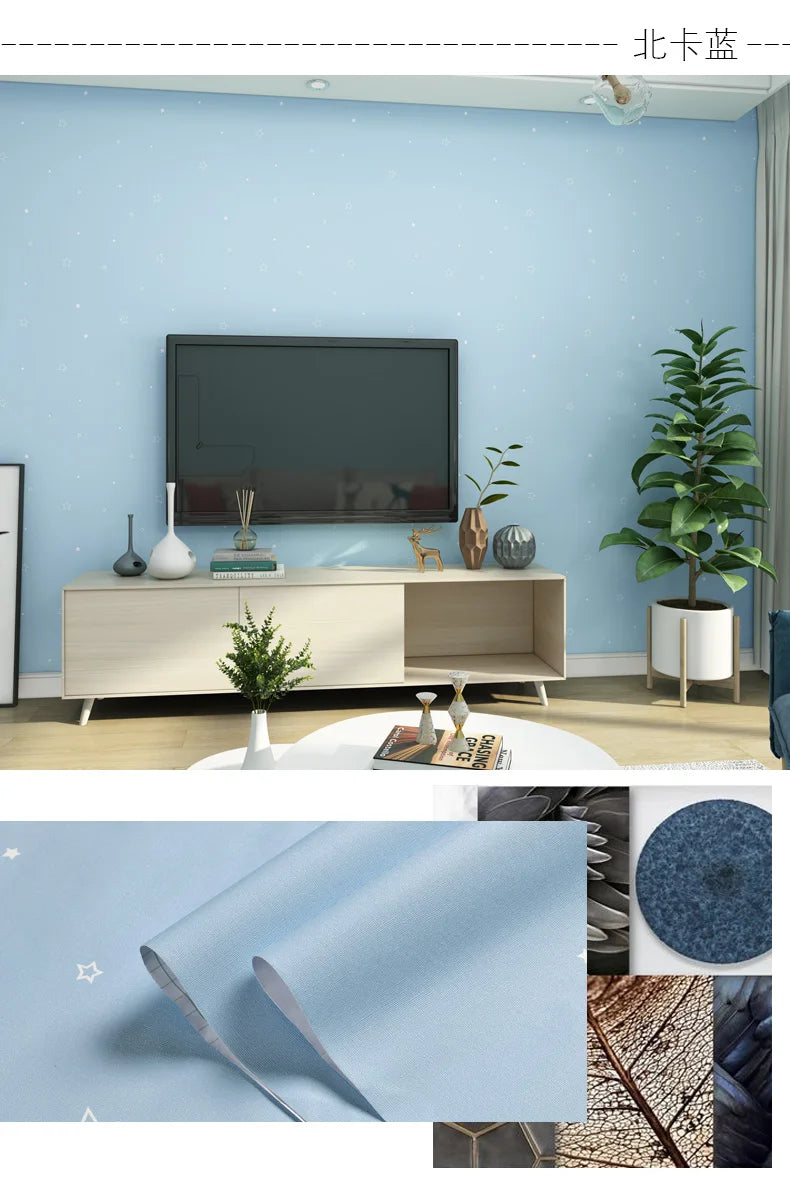 Matte Solid Color Wallpaper Furniture Cabinet Renovation Stickers Bedroom Vinyl Film DIY Self Adhesive Room Decor Wall Sticker