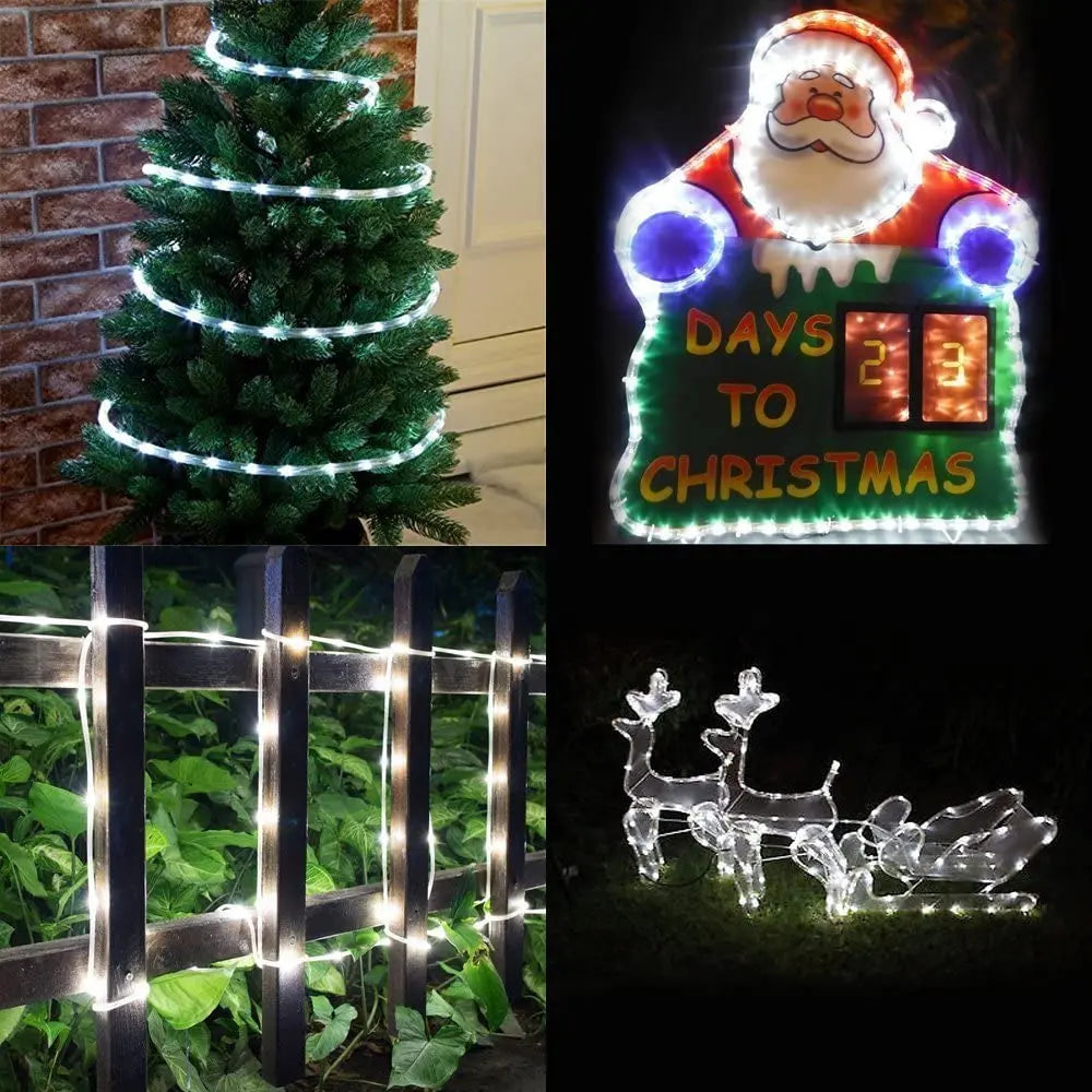 LED Rope Lights Outdoor String Light Battery Powered With Remote Controller 10/15M New Year 2024 Fairy Lights Waterproof Garland