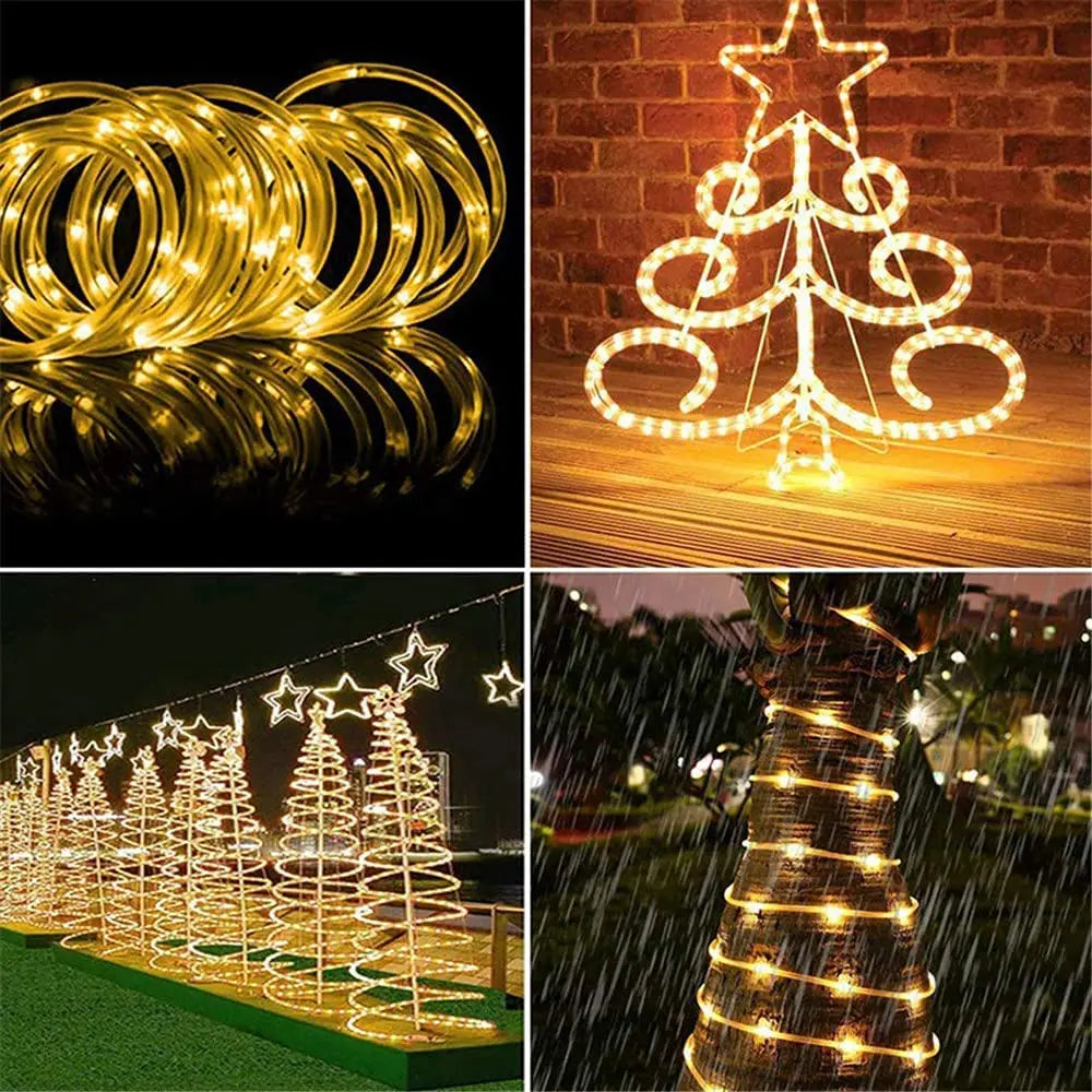 LED Rope Lights Outdoor String Light Battery Powered With Remote Controller 10/15M New Year 2024 Fairy Lights Waterproof Garland