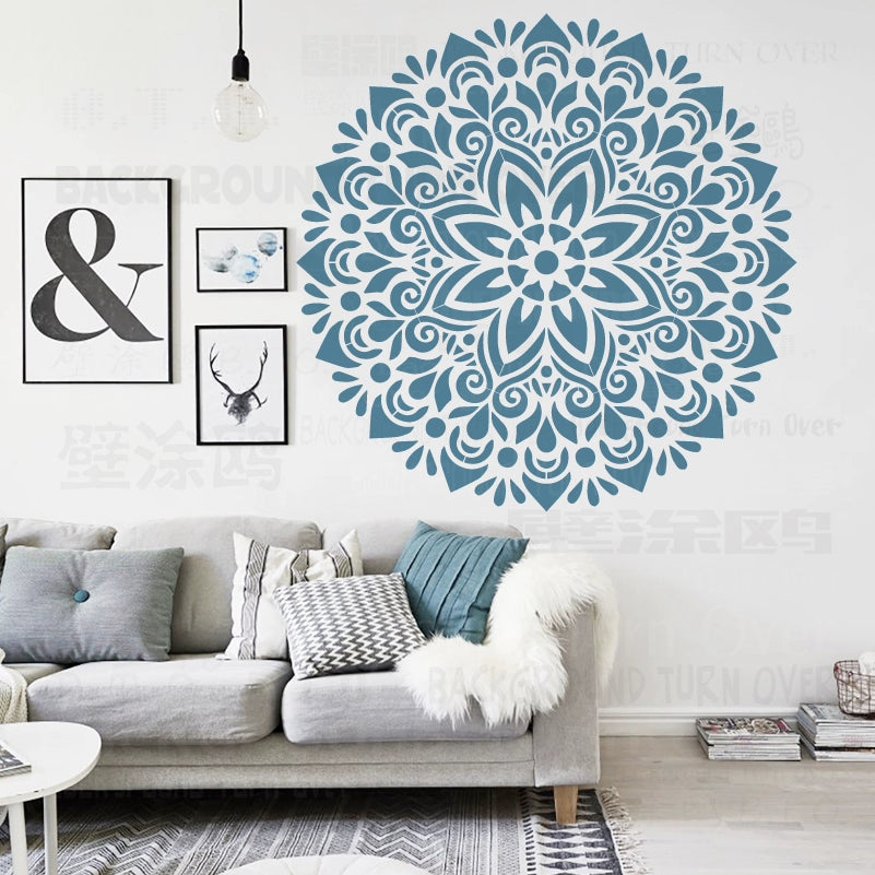 70cm - 110cm Stencil Mandala Extra Large For Painting Big Walls Wall Floor Template Decors Templates Larges Flower  S052