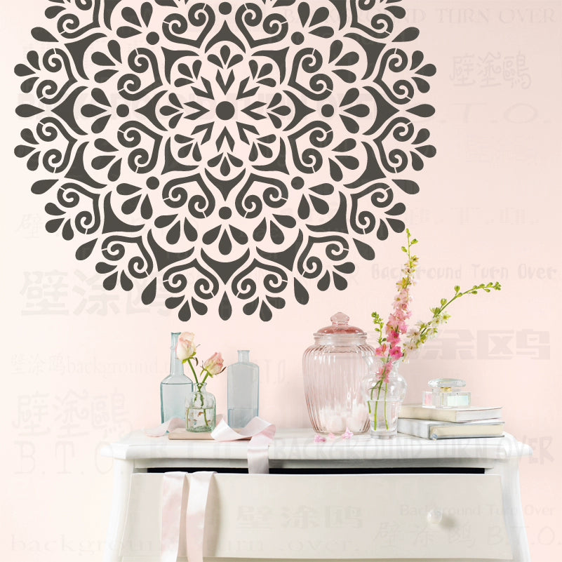 70cm - 110cm Stencil Mandala Extra Large For Painting Big Walls Wall Floor Template Decors Templates Larges Flower  S052