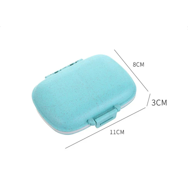 Portable Eight-Grid Sub-Packing Large Capacity Pill Box Sealed Moisture-Proof Pill Storage Box Folding Two-Layer Waterproof Pill