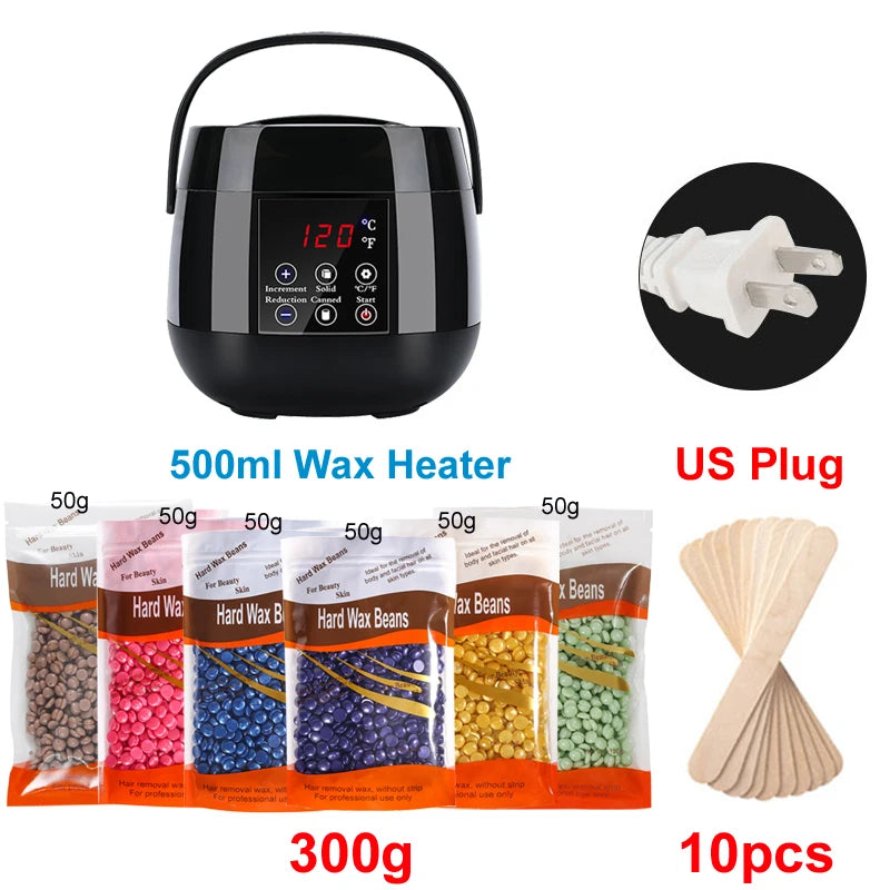 500ml Wax Heater Machine for Hair Removal Wax-melt Depilatory Epilator Machine Waxing Kit Paraffin Heater Wax Warmer Machine