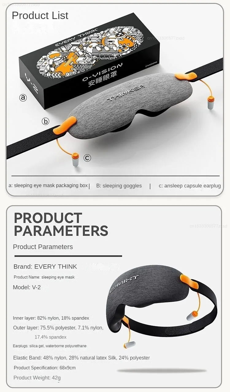 Xiaomi EVERYTHINK Sleep Shading Eye Mask Noise Reduction Comes Earplugs Breathable Comfortable Not Tight Soft Sleep Eye Masks