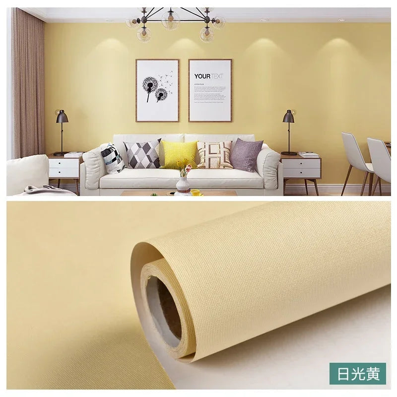 Matte Solid Color Wallpaper Furniture Cabinet Renovation Stickers Bedroom Vinyl Film DIY Self Adhesive Room Decor Wall Sticker