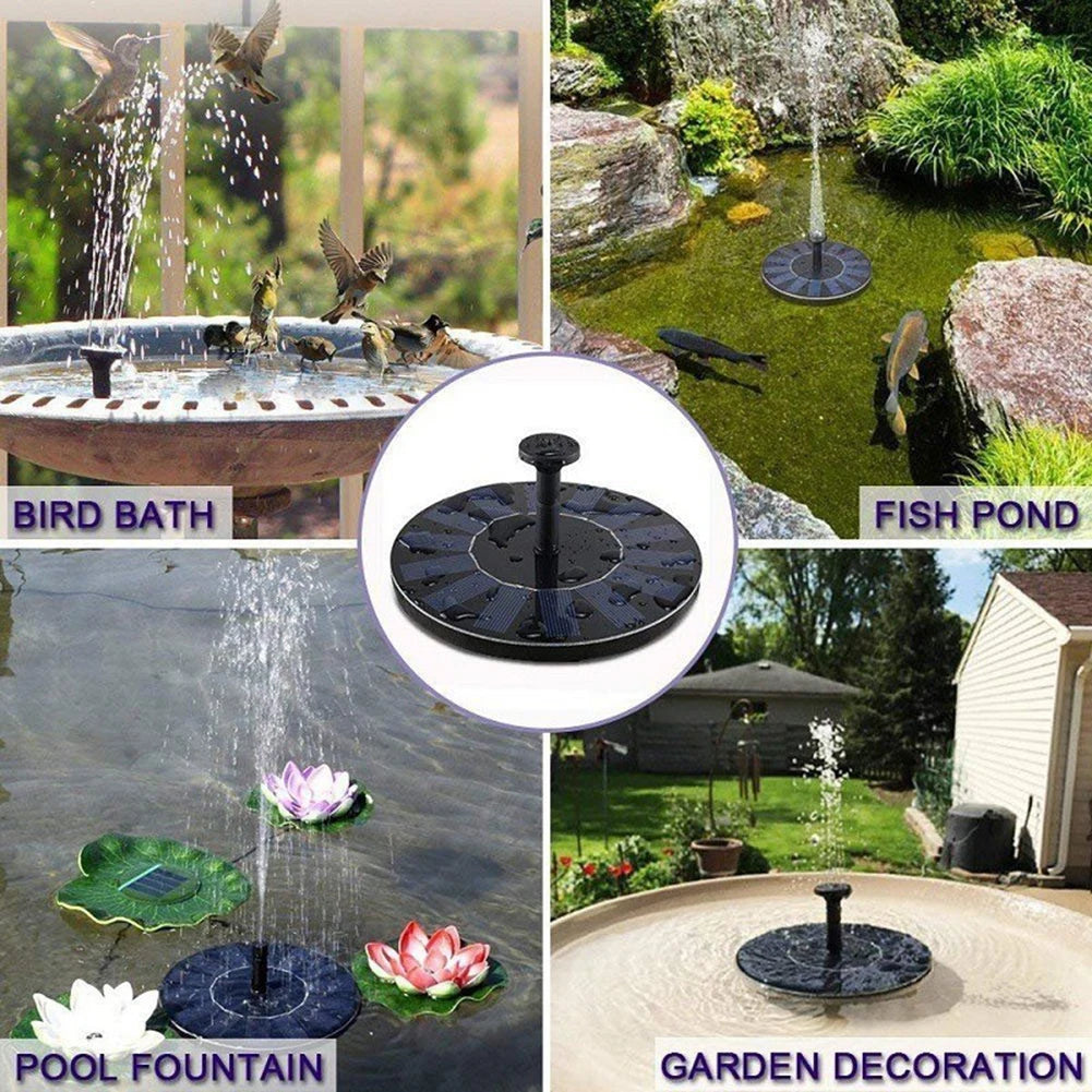 Solar Fountain Floating Pump  With 6 Nozzles Solar Bird Bath Fountai Water Feature Garden Pool Bird Bath Pond Outdoor