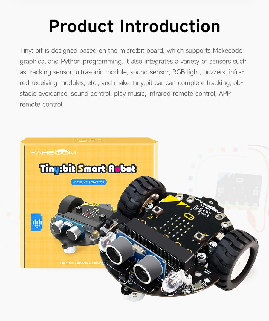 Yahboom Microbit Car Programmable Toys Coding Robotics for Microbit V2 V1 with Battery CE RoHS For STEM Education Microbit Robot