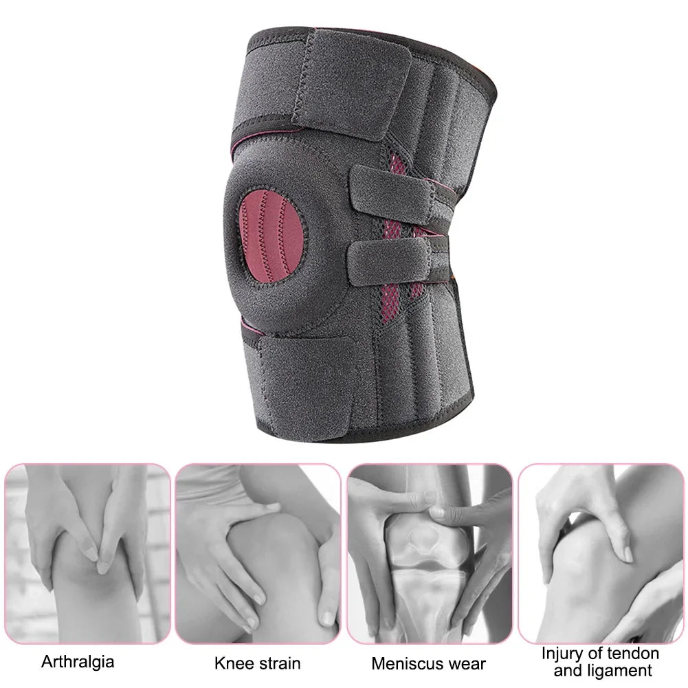 Orthopedic Knee Pad with Silicone Spring Knee Brace Support Joint Pain Relif Patella Protector Adjustable Kneepad Guard Meniscus