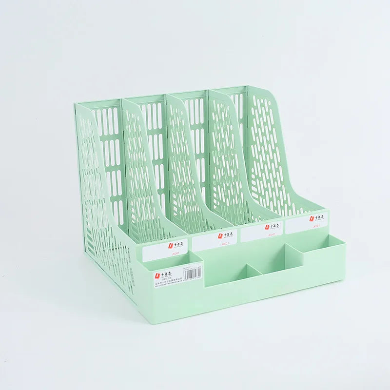 1 Pcs, Thickened, Quadruple File Bar, Desktop File Shelving, Storage Box, Pen Holder Frame, File Box, Office Supplies