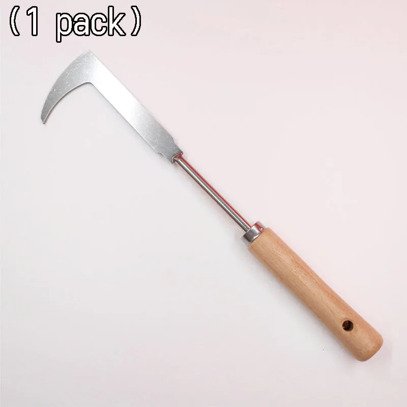 1 crack weeder Stainless steel manual weeder L-shaped pulling knife shovel sickle tool Weeding and pulling garden rake 11 teeth