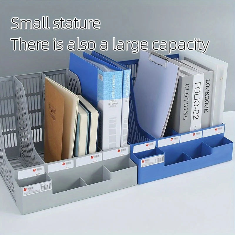 1 Pcs, Thickened, Quadruple File Bar, Desktop File Shelving, Storage Box, Pen Holder Frame, File Box, Office Supplies