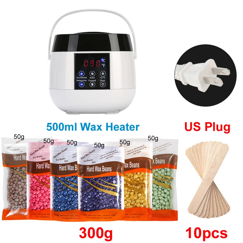 500ml Wax Heater Machine for Hair Removal Wax-melt Depilatory Epilator Machine Waxing Kit Paraffin Heater Wax Warmer Machine