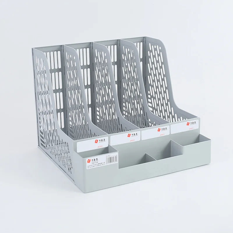 1 Pcs, Thickened, Quadruple File Bar, Desktop File Shelving, Storage Box, Pen Holder Frame, File Box, Office Supplies