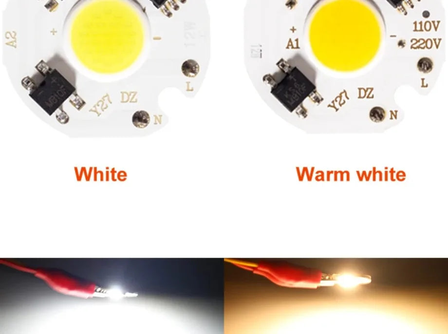 YzzKoo 3W 5W 7W 9W 10W 12W Y27 LED COB Chip Lamp 220V Smart IC No Need Driver LED Bulb For Flood Light Cold White Warm White