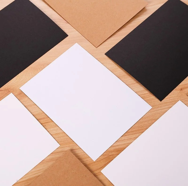 (20 sheets/lot) DIY Blank Black and White Kraft Paper DIY Handmade Card Making Kraft Paper Thick Cardboard Drawing Sketch Paper