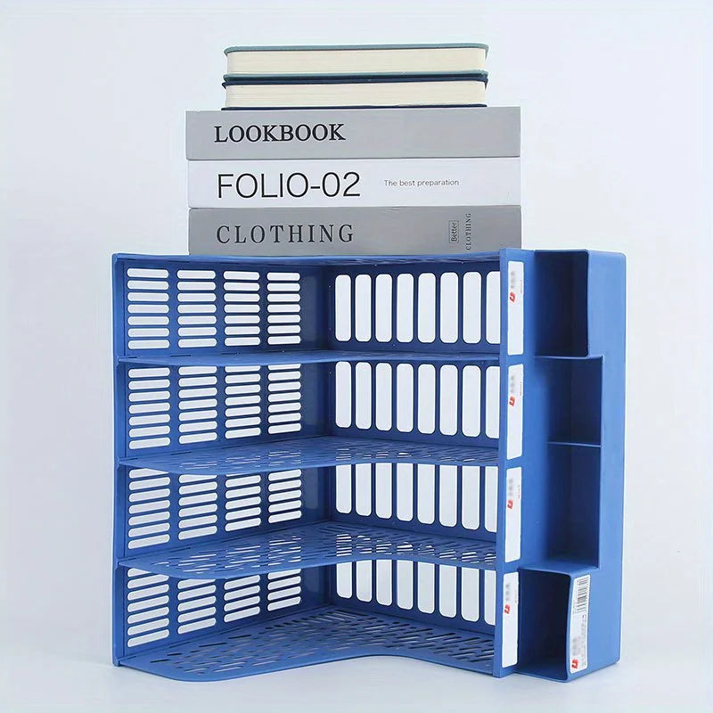 1 Pcs, Thickened, Quadruple File Bar, Desktop File Shelving, Storage Box, Pen Holder Frame, File Box, Office Supplies