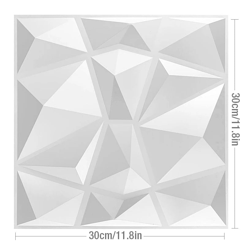 12 Pcs Super 3D Art Wall Panel PVC Waterproof renovation 3D wall sticker Tile Decor Diamond Design DIY Home Decor11.81''x11.81''