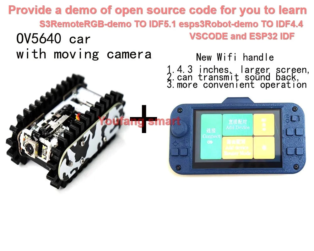 Esp32 Remote Control Tank Model Metal Chassis Tractor Crawler Balance Car Mount Truck Robot Chassis for Wifi RC Scout Robot Car