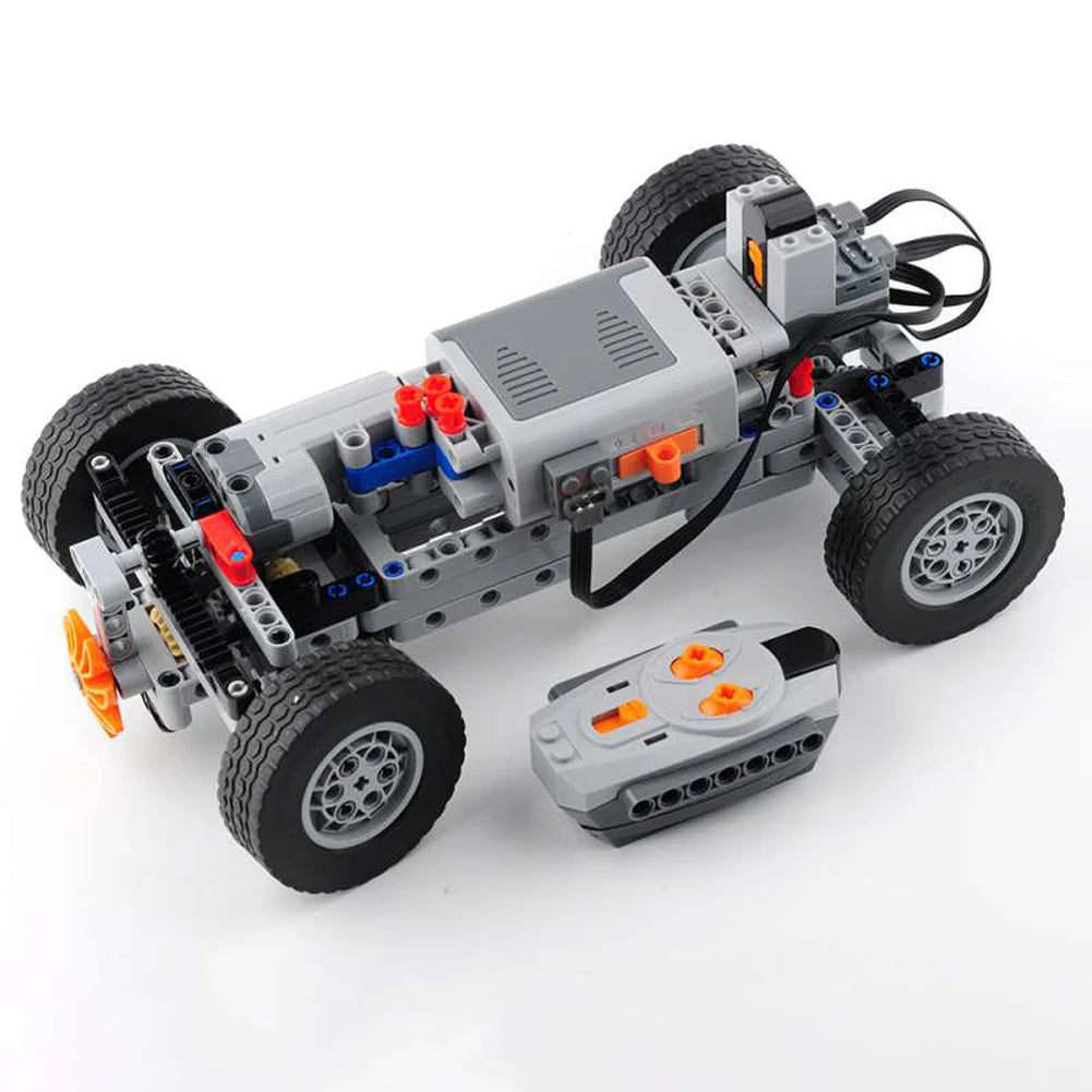 4WD Four-Wheel Drive Technical Car Chassis Bricks IR Remote Control Reciever M Motor AA Battery Box MOC Parts Kit for legoeds