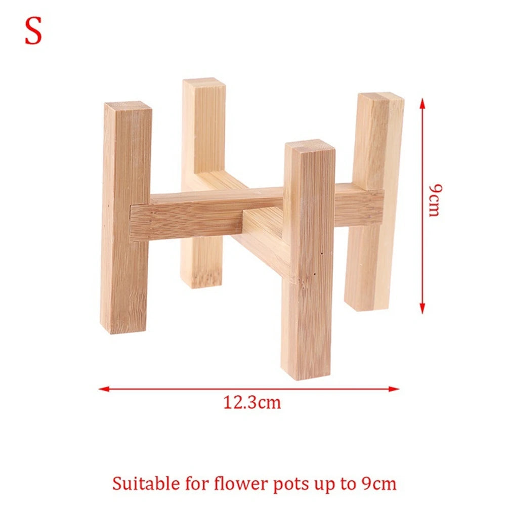 Indoor Durable Home Decor Garden Display Wood Rack Bonsai Holder Plant Stand Shelf Flower Pot Trays