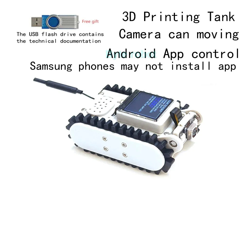 Pipeline Inspection Wireless Video Car Track Robot with Camera Maker Teaching Esp32 Scanning Code Networking DIY Program Toysit