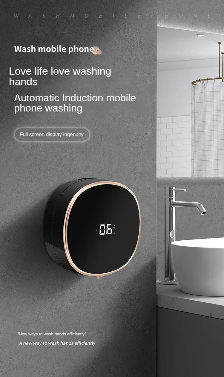 Touchless Automatic Induction Hand Washer Sensor Foam Infrared Sensor Liquid Soap Dispenser With Temperature Digital Display