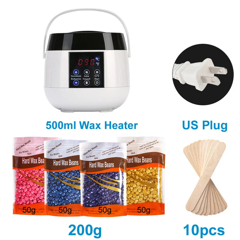 500ml Wax Heater Machine for Hair Removal Wax-melt Depilatory Epilator Machine Waxing Kit Paraffin Heater Wax Warmer Machine