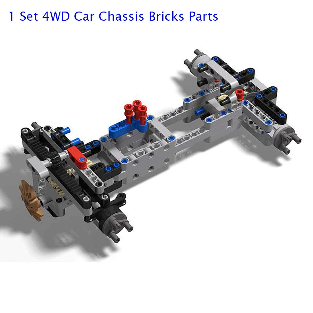 4WD Four-Wheel Drive Technical Car Chassis Bricks IR Remote Control Reciever M Motor AA Battery Box MOC Parts Kit for legoeds