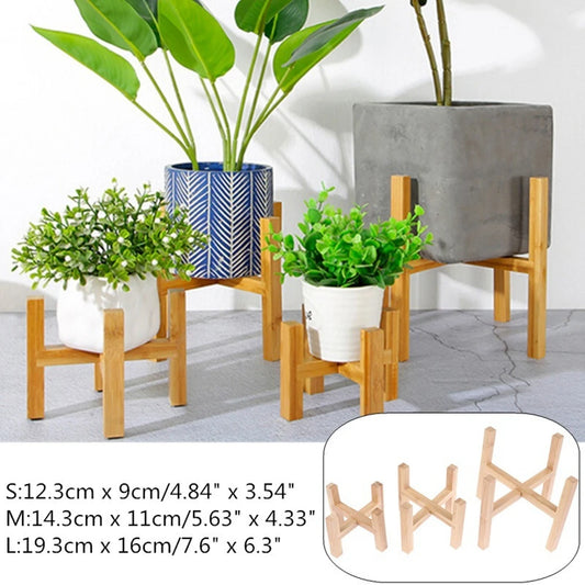 Indoor Durable Home Decor Garden Display Wood Rack Bonsai Holder Plant Stand Shelf Flower Pot Trays