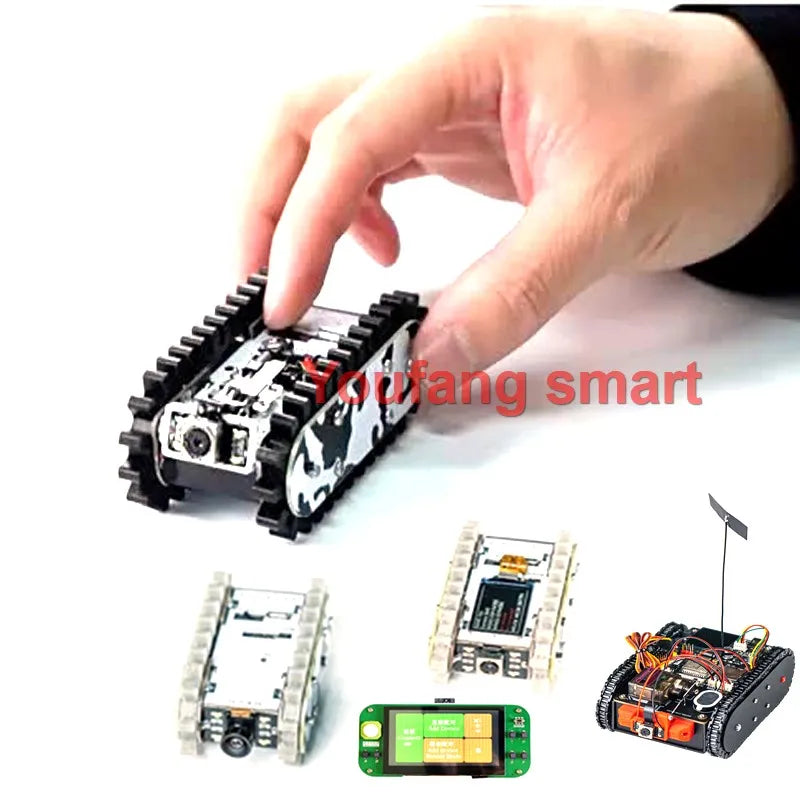 Esp32 Remote Control Tank Model Metal Chassis Tractor Crawler Balance Car Mount Truck Robot Chassis for Wifi RC Scout Robot Car