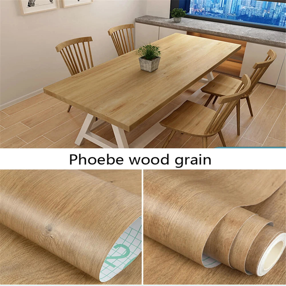 55cm Width Wood Grain PVC Wallpaper for Door Wardrobe Cupboard Table Furniture Waterproof Self Adhesive Stickers Home Decor Film