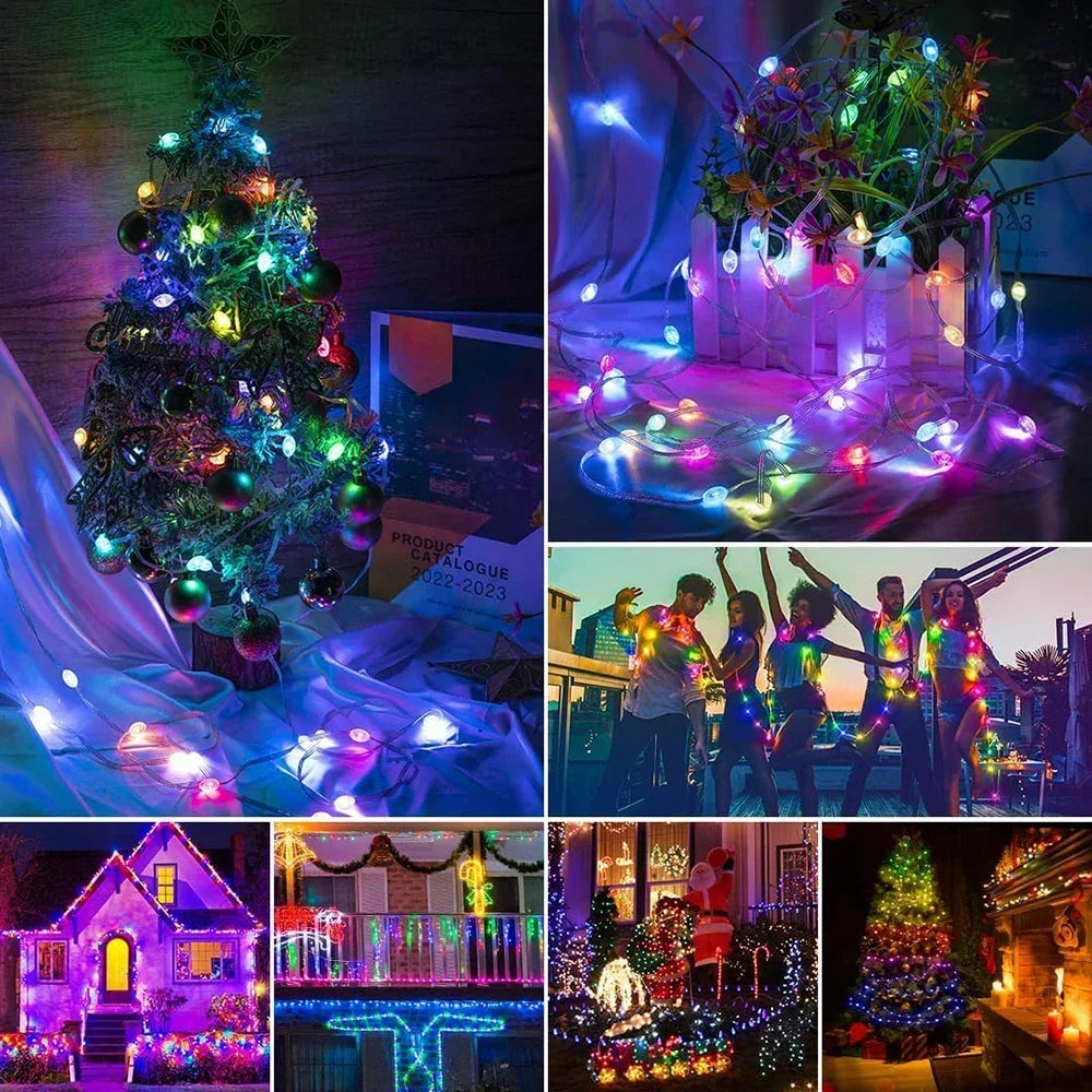 5M/10M/20M RGBIC LED Smart Fairy Lights Bluetooth APP Control String Light DIY for Christmas Party Wedding Home Decoration