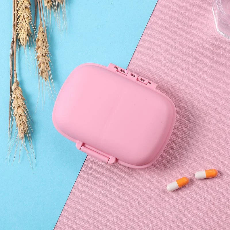 Portable Eight-Grid Sub-Packing Large Capacity Pill Box Sealed Moisture-Proof Pill Storage Box Folding Two-Layer Waterproof Pill