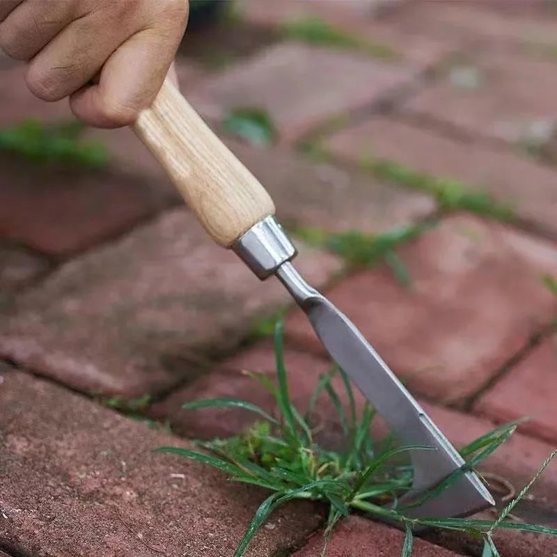 1 crack weeder Stainless steel manual weeder L-shaped pulling knife shovel sickle tool Weeding and pulling garden rake 11 teeth