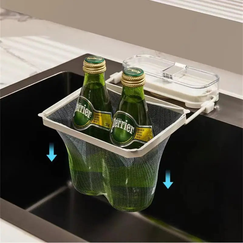 Kitchen Sink Filter Rack Suction Cup Disposable Leftover Leftovers Filter Pocket Kitchen Garbage Drain Rack Sink Strainer