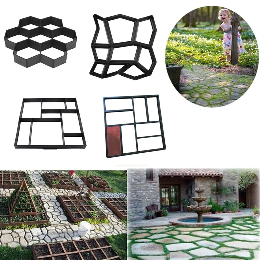 Paving Cement Brick Manually Concrete Molds Plastic DIY Maker Mold Garden Stone Road Mold Garden Decoration Paving Molds