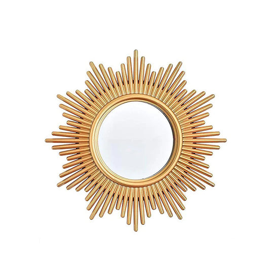 Gold Round Table Mirror Palace Style Mirror Tray Home Decorative Art Wall Mirrors Hanging Living Room Bedroom Decor Makeup