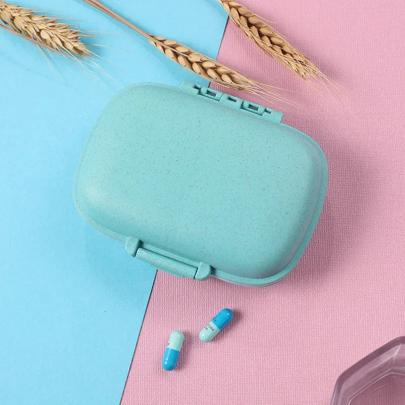 Portable Eight-Grid Sub-Packing Large Capacity Pill Box Sealed Moisture-Proof Pill Storage Box Folding Two-Layer Waterproof Pill