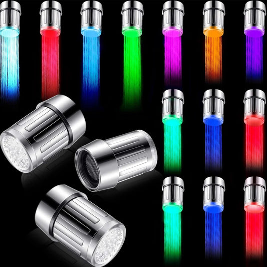 Kitchen Water Tap Aerator Bathroom 7-Color Light-up Change Automatically LED Faucet  Filter Head Water Saver Tap Adapter Nozzle