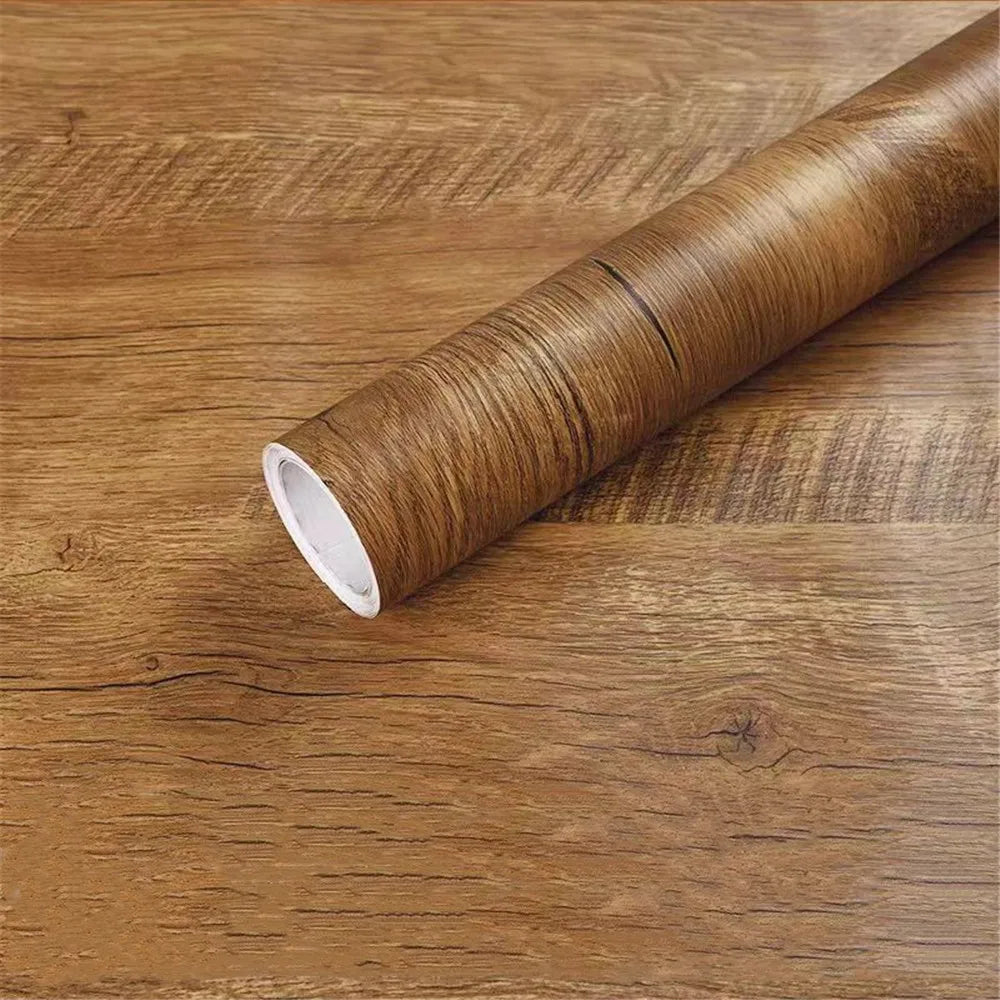 55cm Width Wood Grain PVC Wallpaper for Door Wardrobe Cupboard Table Furniture Waterproof Self Adhesive Stickers Home Decor Film